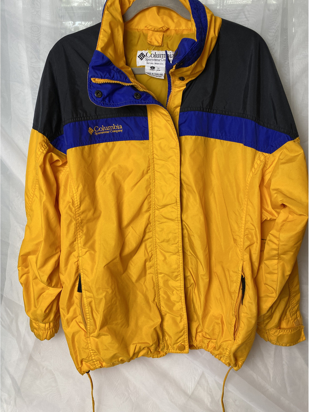 Women's Columbia yellow and blue waterproof jacket